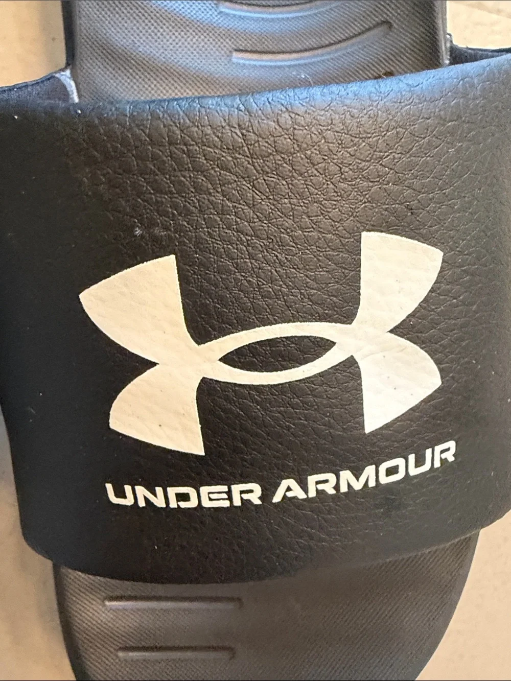 Under Armour Black Kids Slide Sandals with White Logo